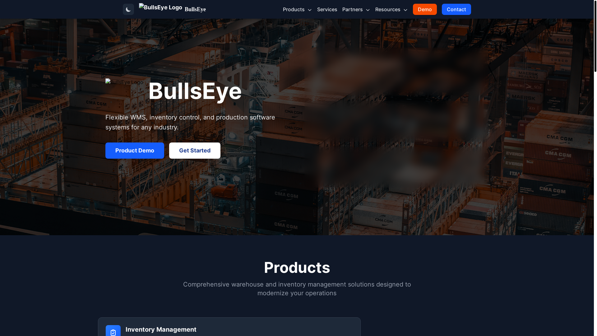 website screenshot of https://bullseye-astro-website.pages.dev/