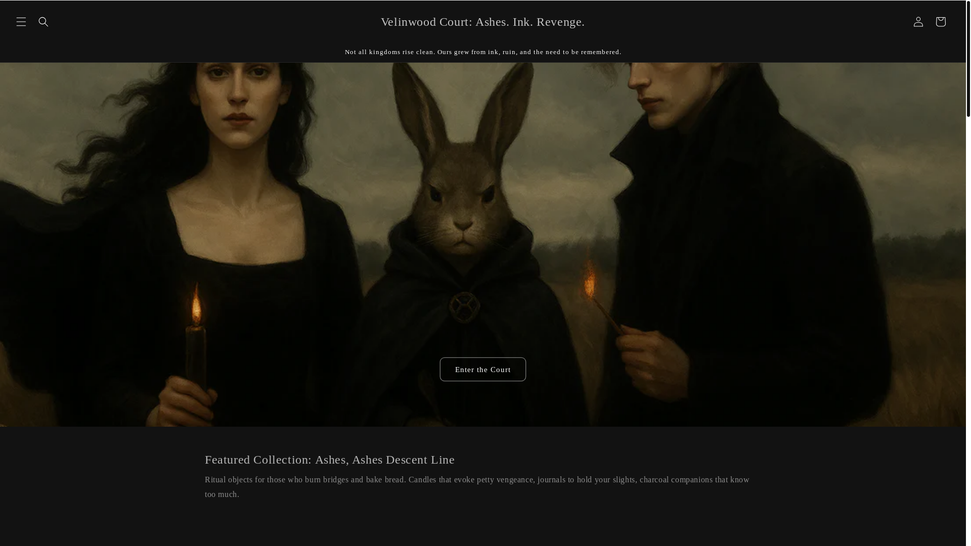 website screenshot of https://lettersinthedarkvelinwood.com/