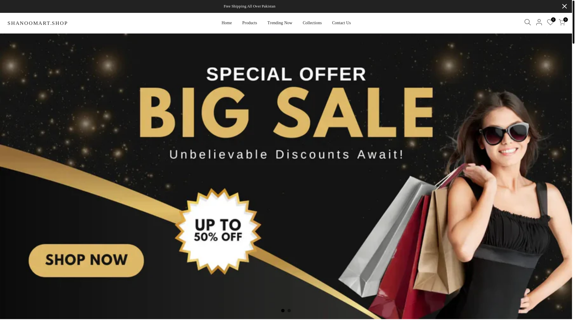 website screenshot of https://shanoomart.shop/