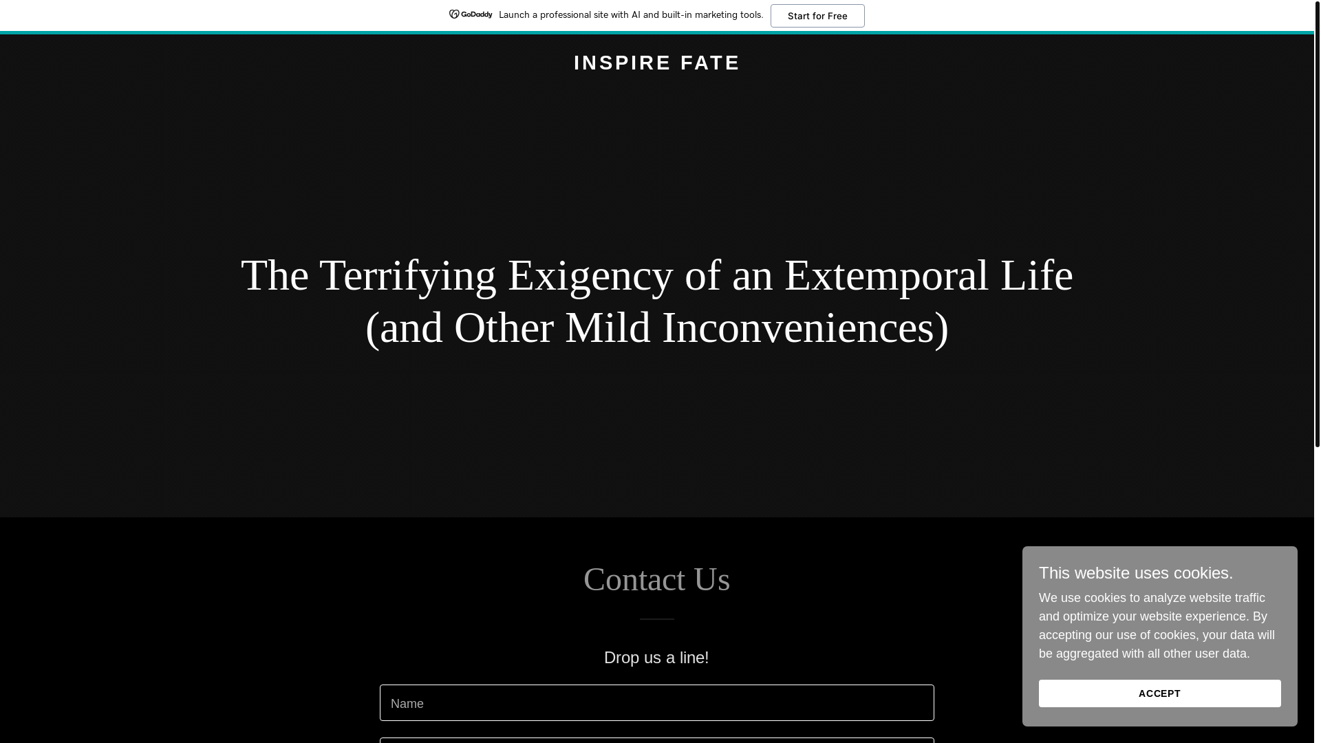 website screenshot of https://inspirefate.com/