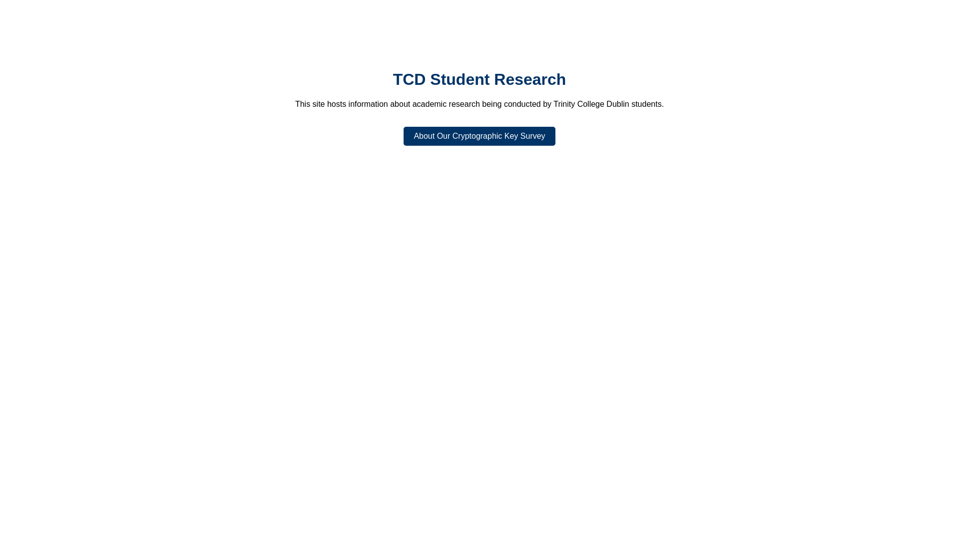 website screenshot of https://tcd-student-research.ie/