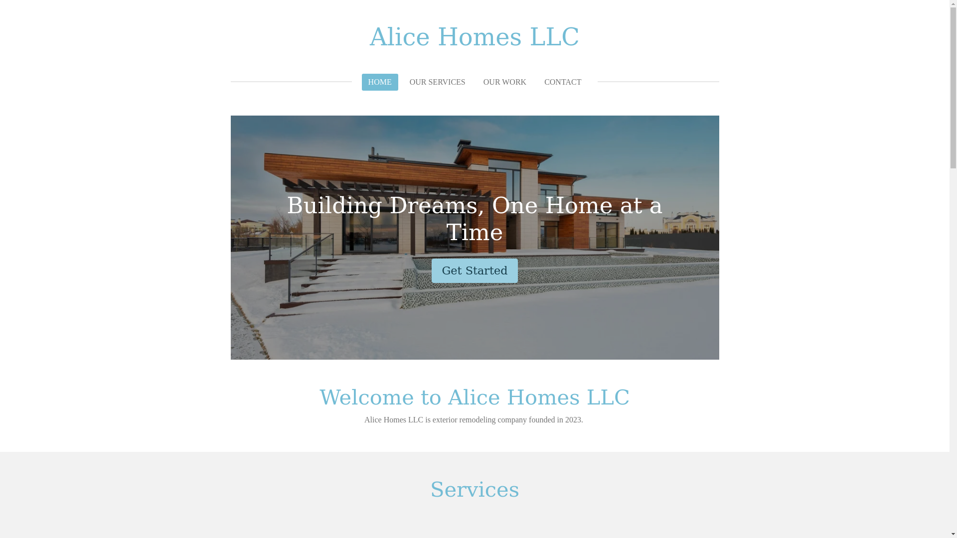 website screenshot of https://alicehomesllc.com/