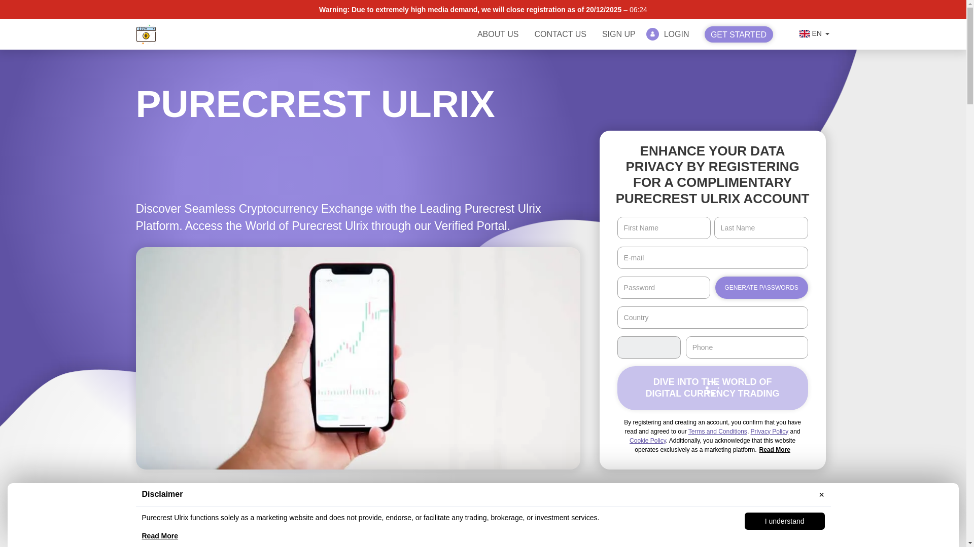 website screenshot of https://purecrest-ulrix-solution.com