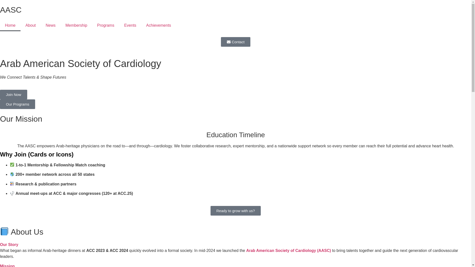 website screenshot of https://aasccardio.com/