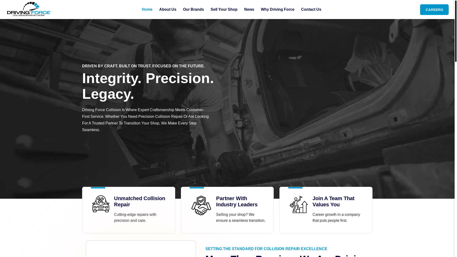 website screenshot of https://drivingforceautogrp.com/