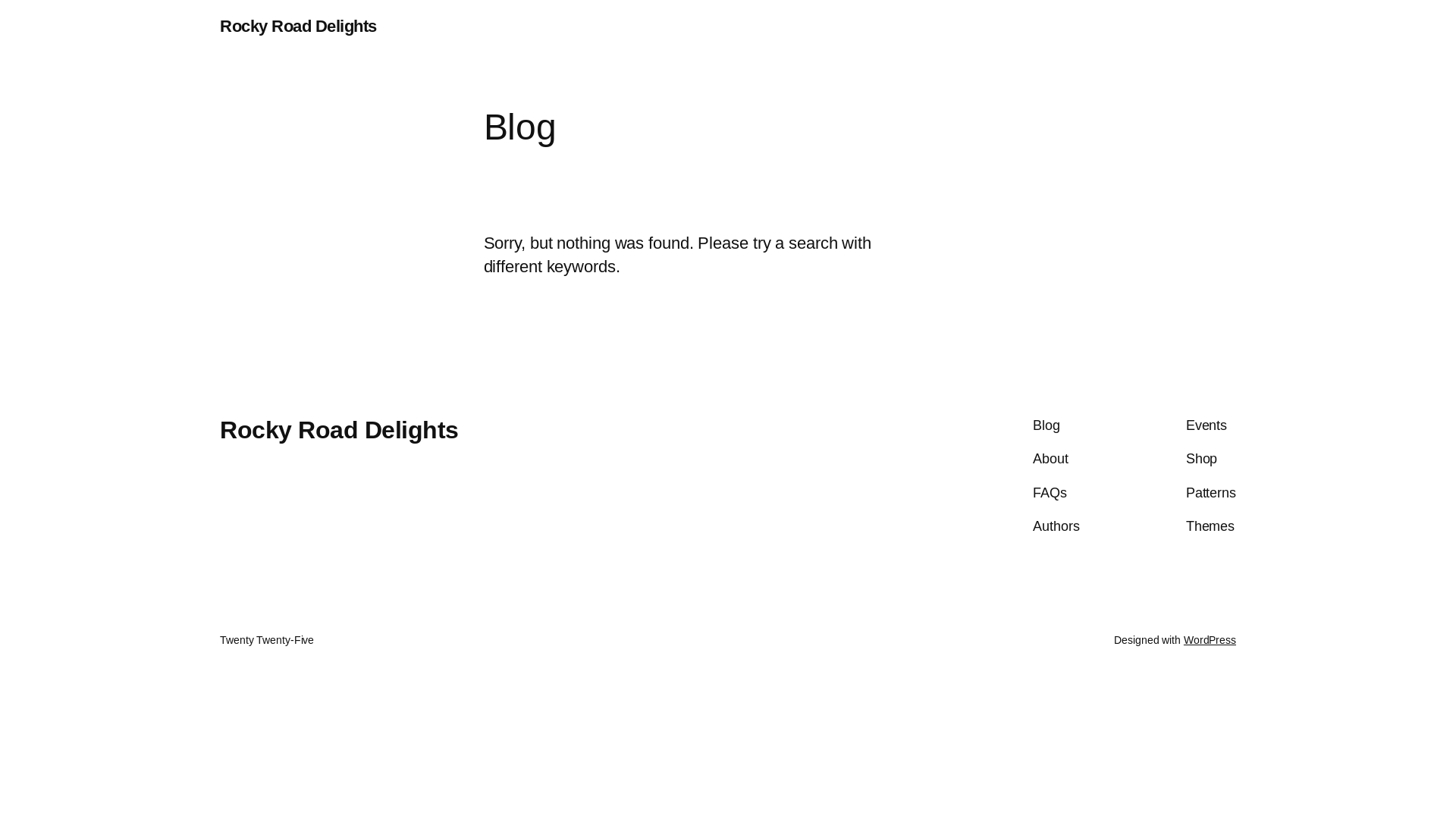 website screenshot of https://rockyroaddelights.com/