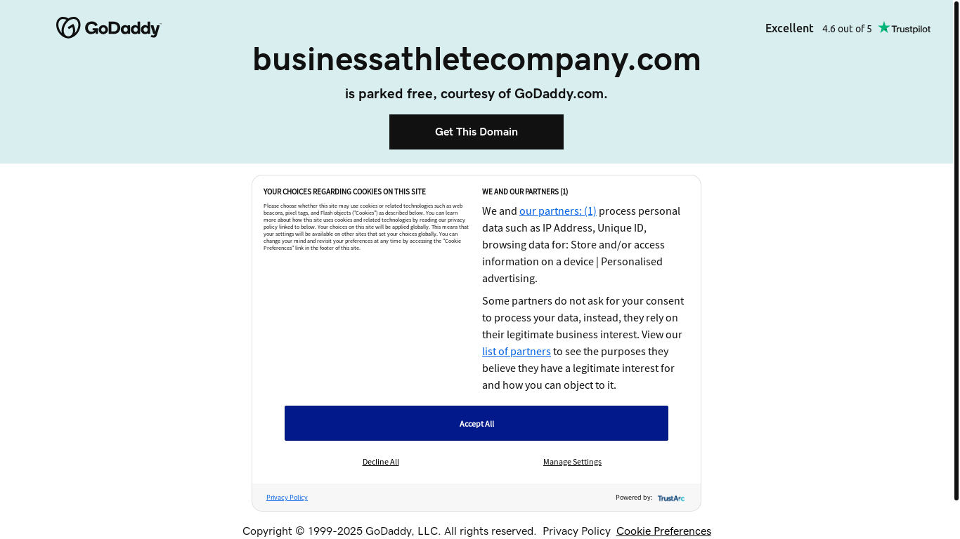 website screenshot of https://businessathletecompany.com/