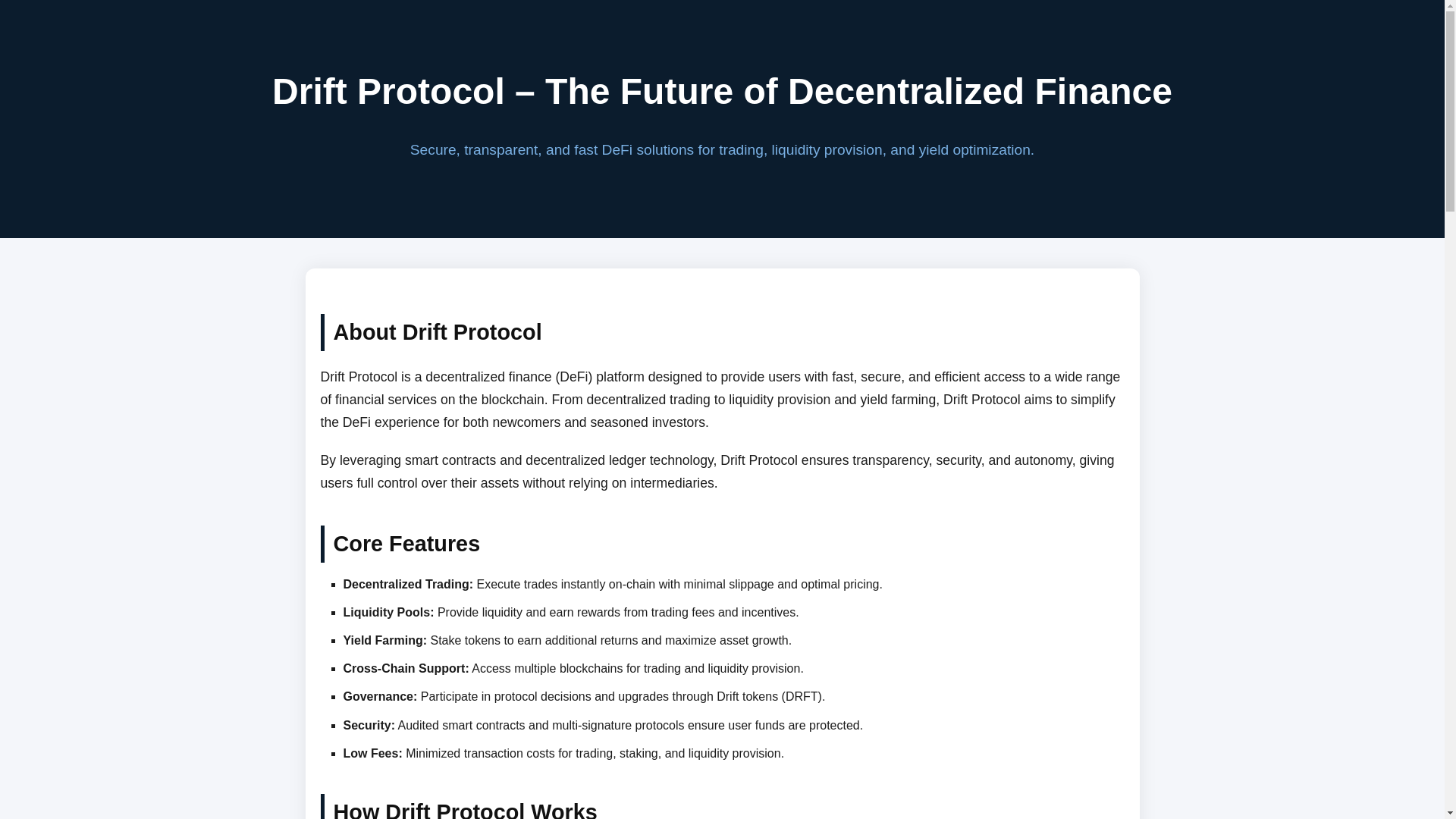 website screenshot of https://driftt-protokol.pages.dev/