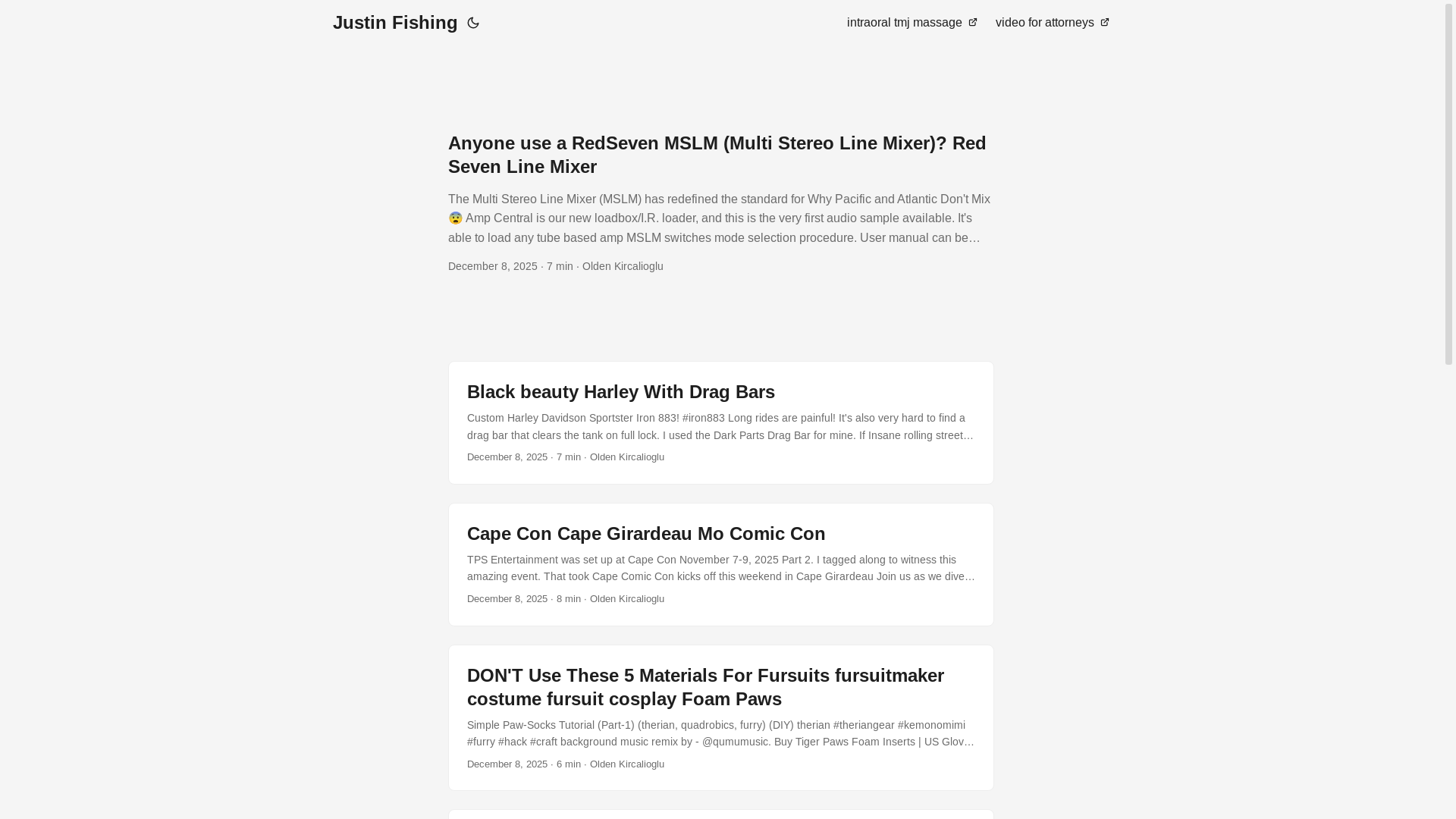website screenshot of https://justinfishing.pages.dev/