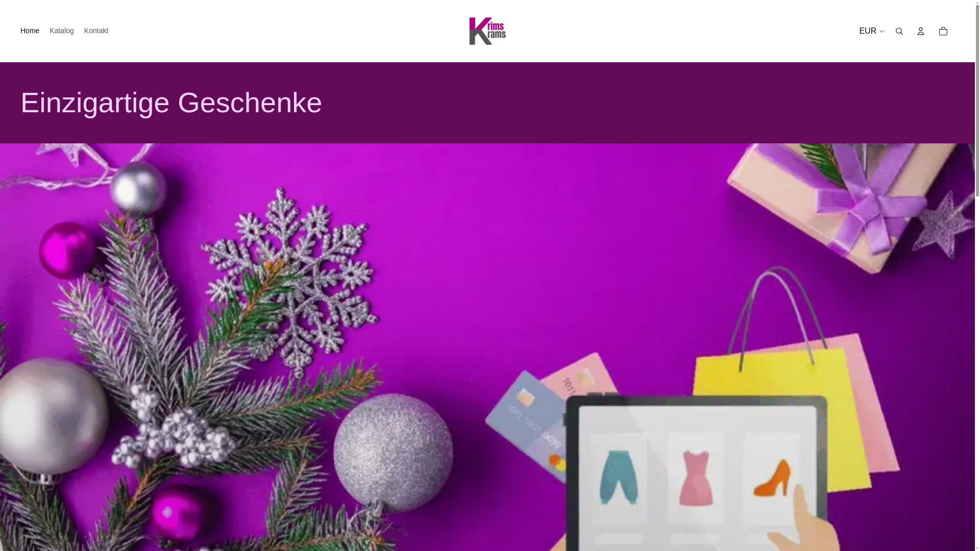 website screenshot of https://krimskrams-shoppen.com/