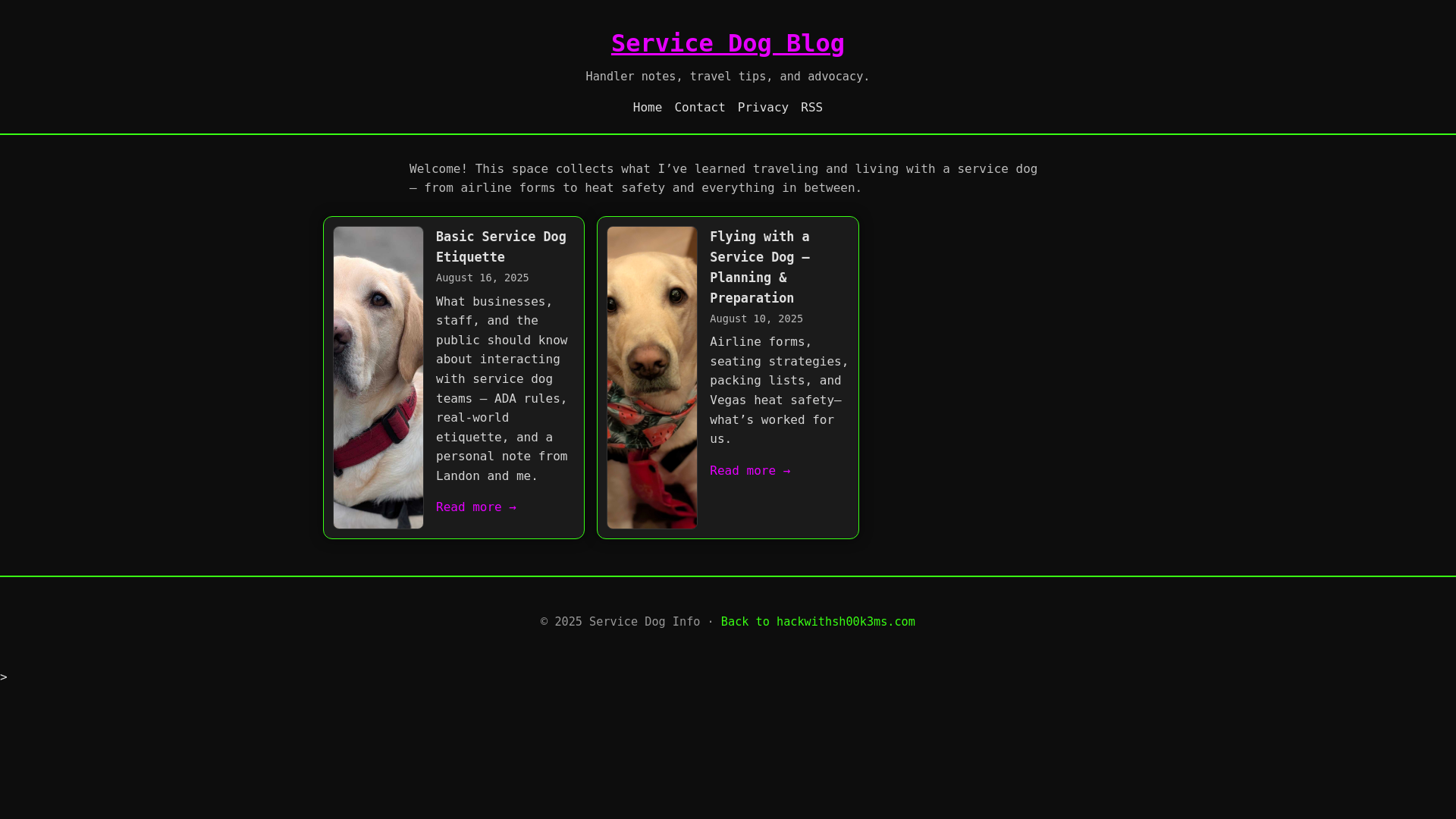 website screenshot of https://servicedoginfo-blog.pages.dev/