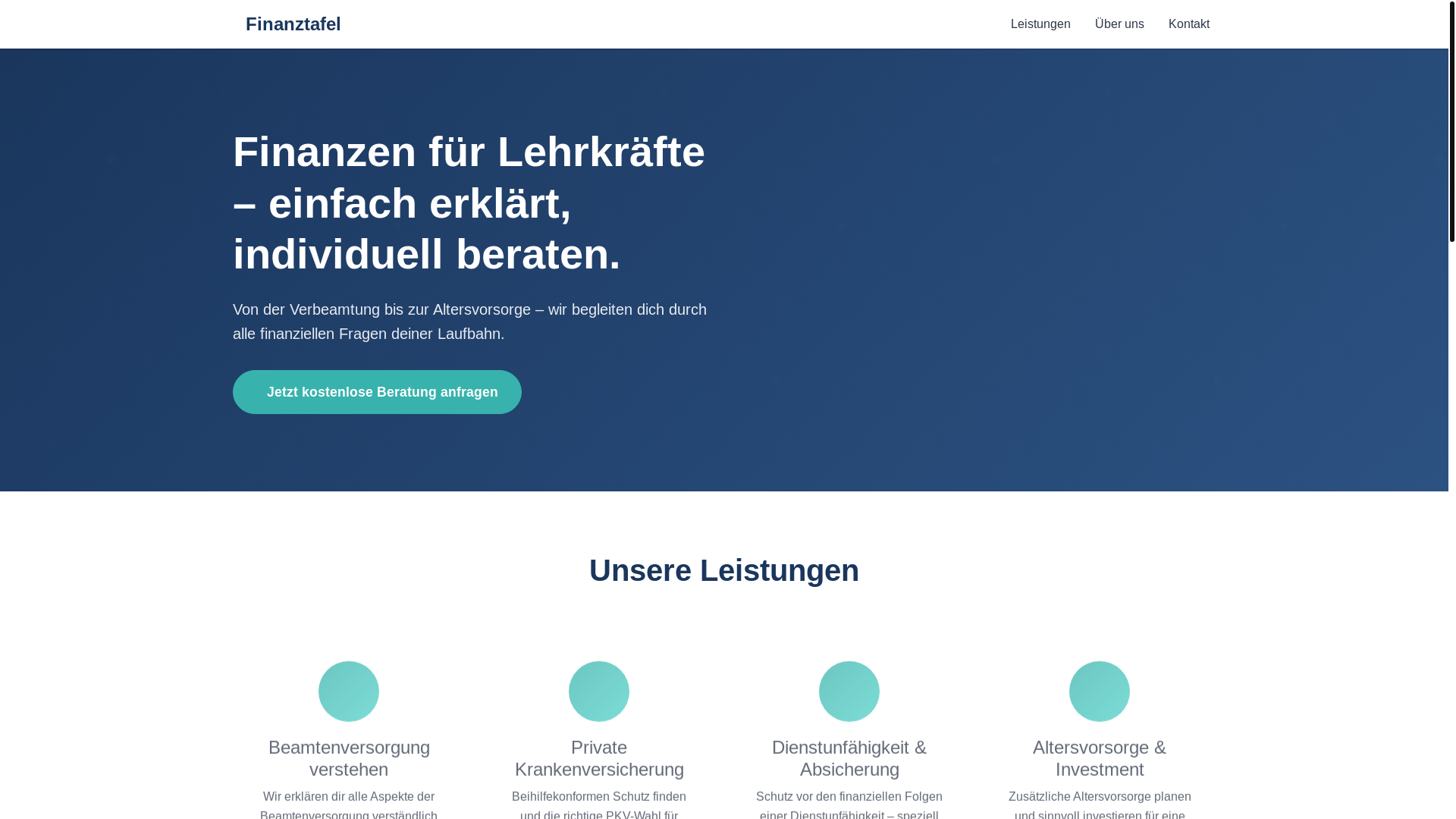 website screenshot of https://finanztafel.de/