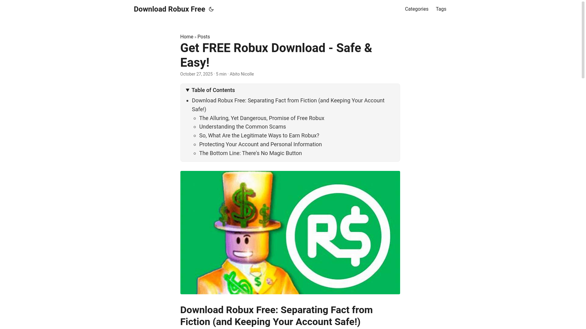 website screenshot of https://download-robux-free.pages.dev/