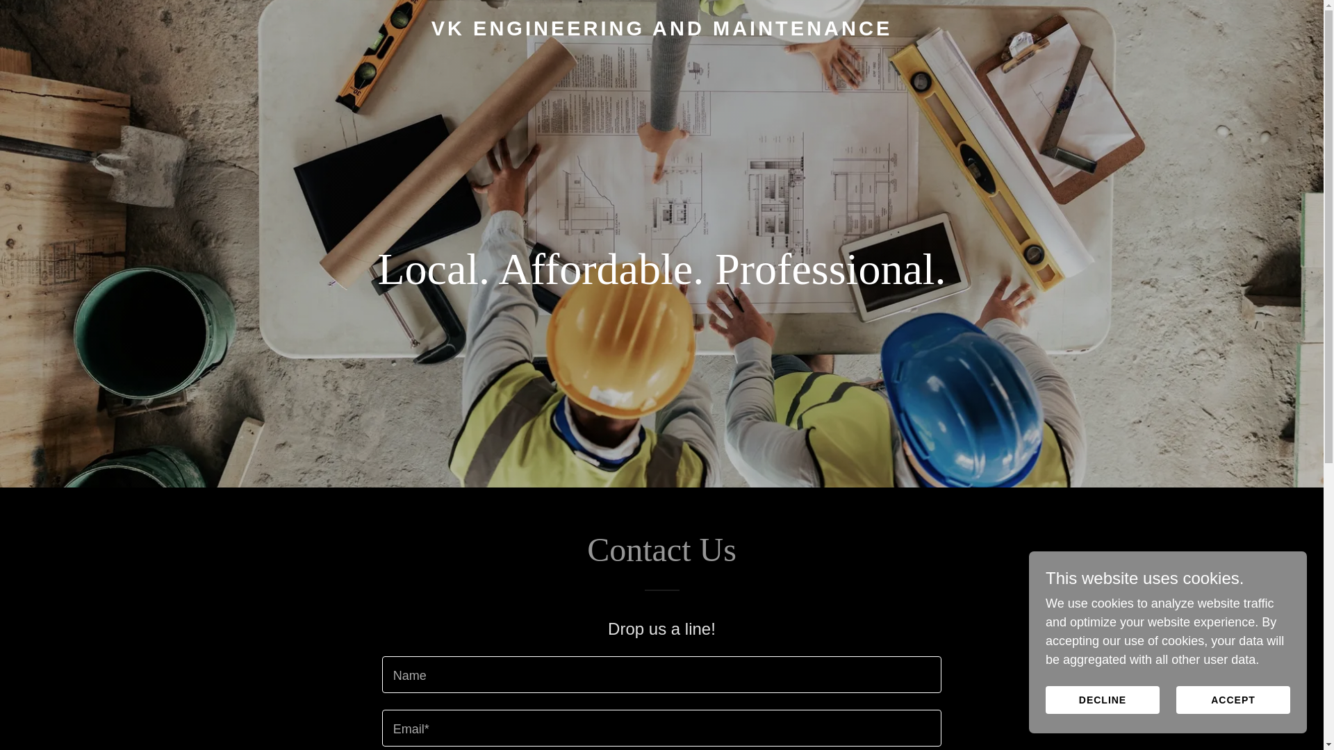 website screenshot of https://vkeng.co.uk/