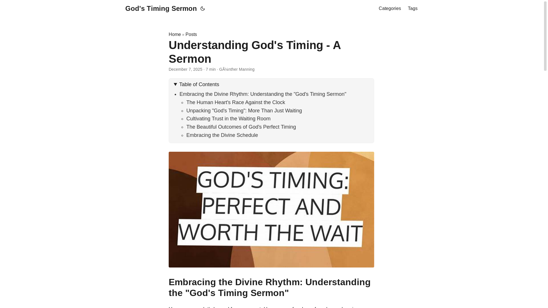 website screenshot of https://godstimingsermon.pages.dev/