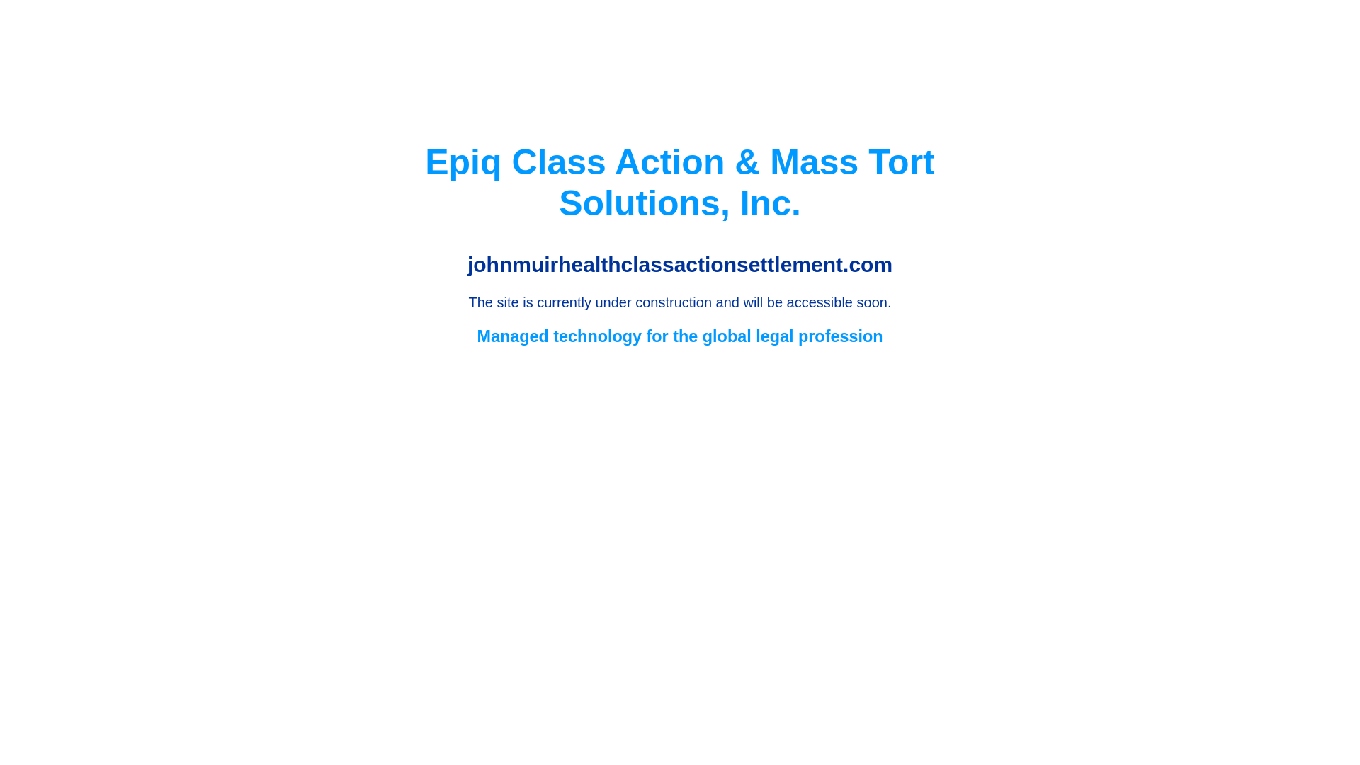 website screenshot of https://johnmuirhealthclassactionsettlement.com/