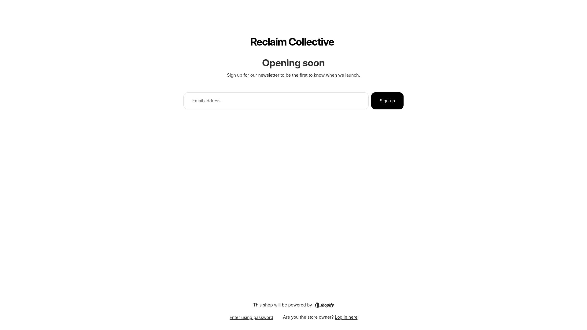 website screenshot of https://reclaimcollective.us/