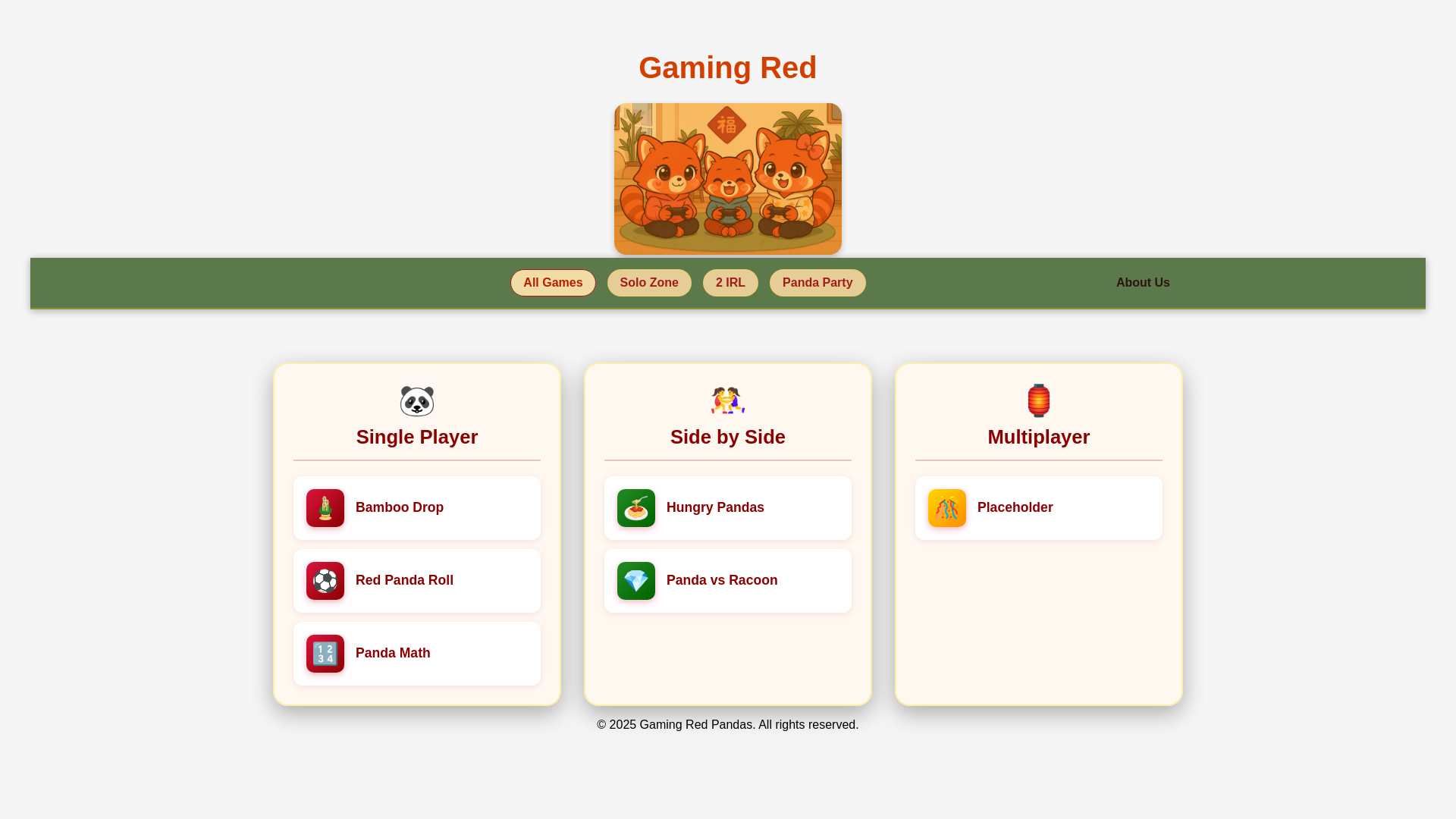 website screenshot of https://gamingredpandas-com.pages.dev/