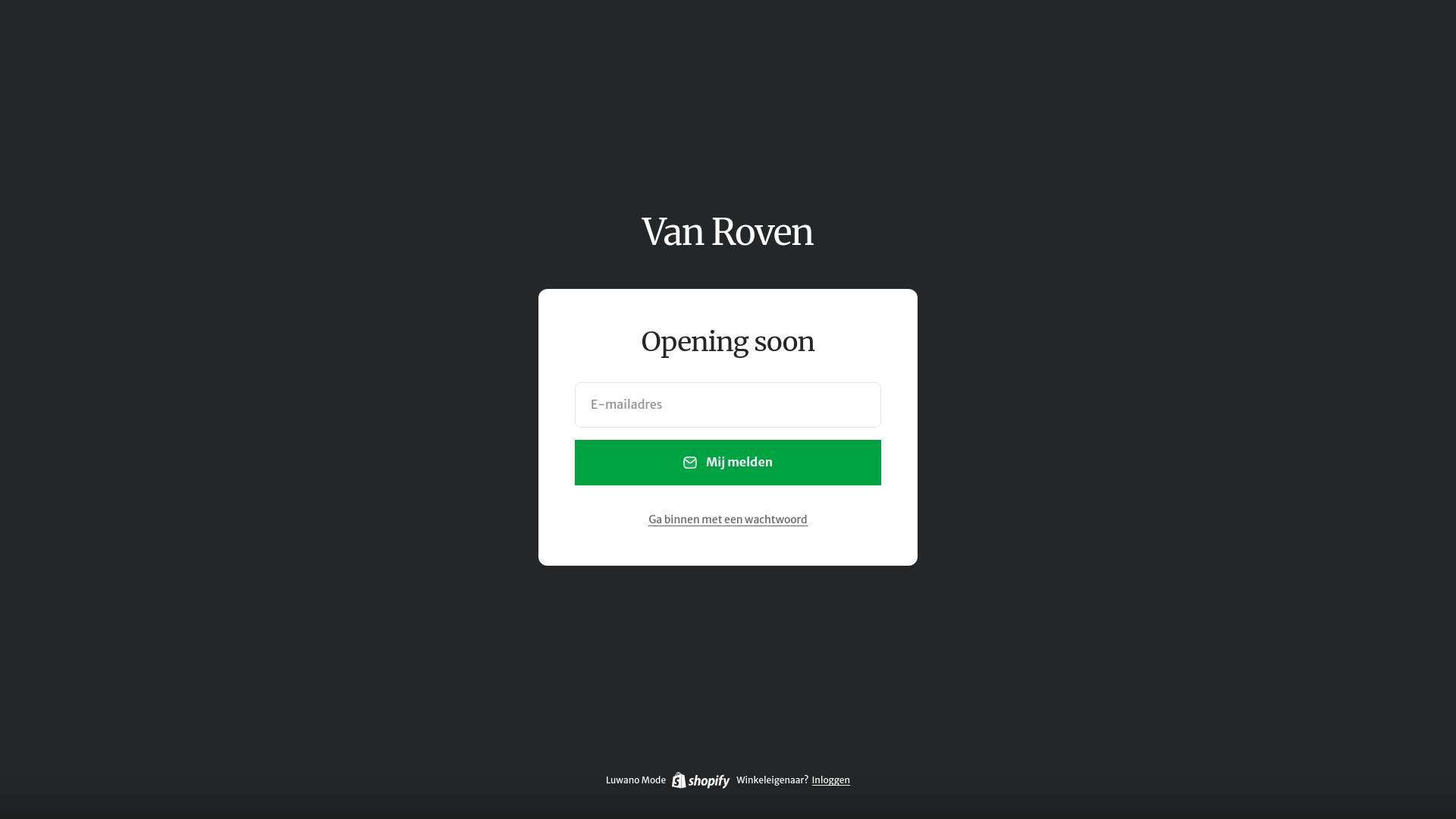 website screenshot of https://vanroven.nl/