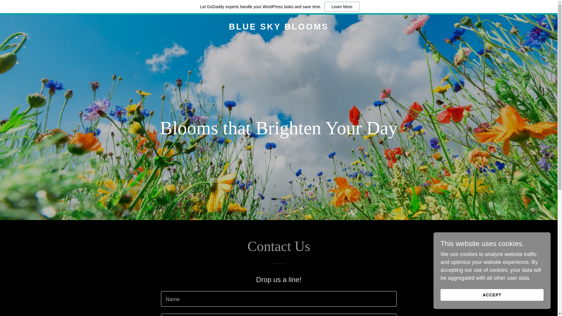 website screenshot of https://bluesky-blooms.com/