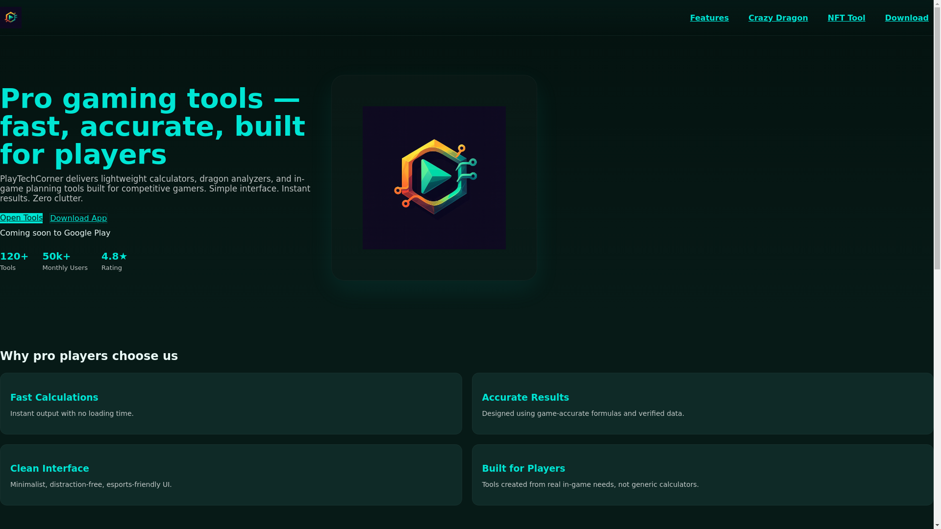 website screenshot of https://playtechcorner.com/