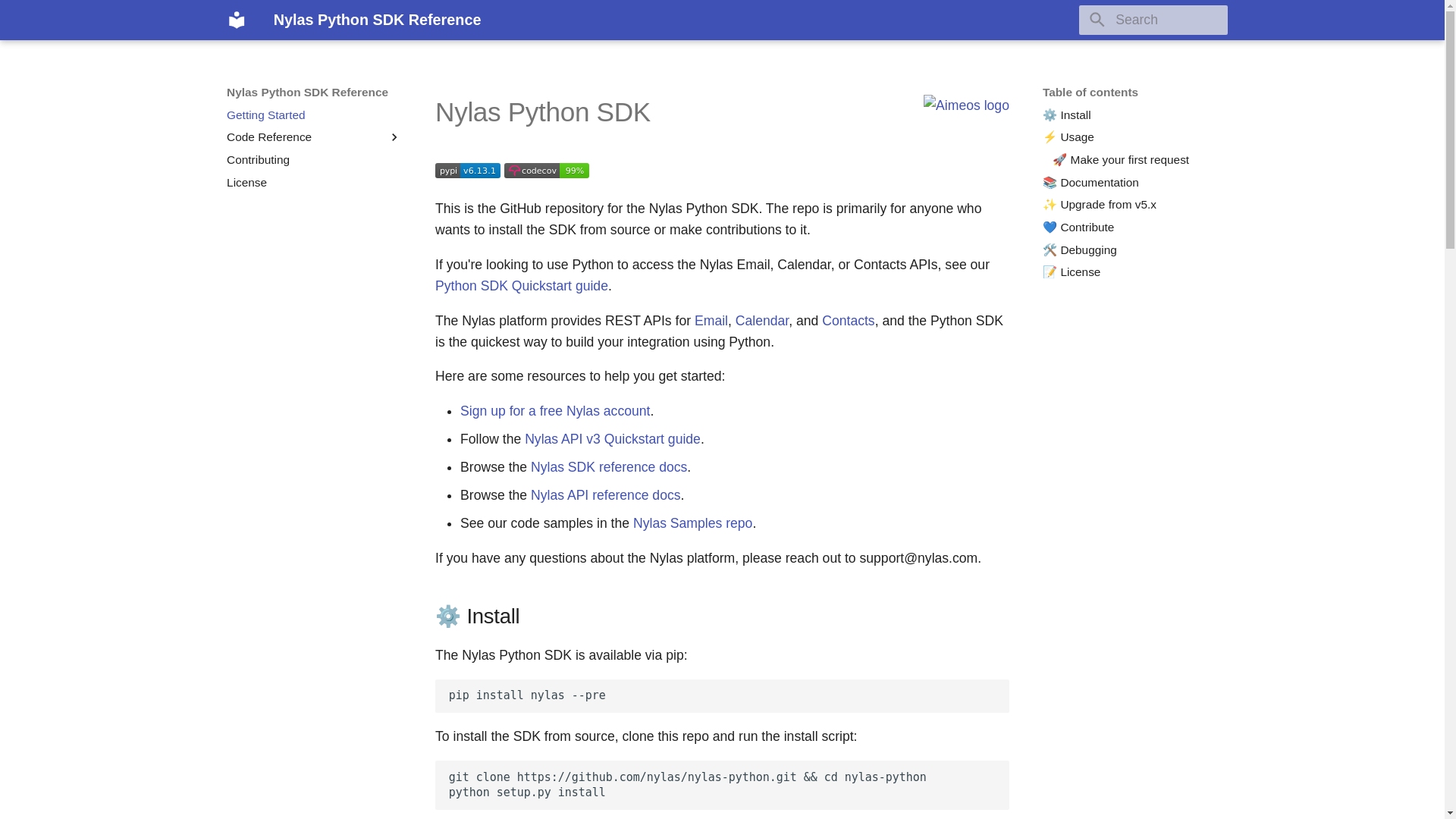 website screenshot of https://nylas-python-sdk-reference.pages.dev/