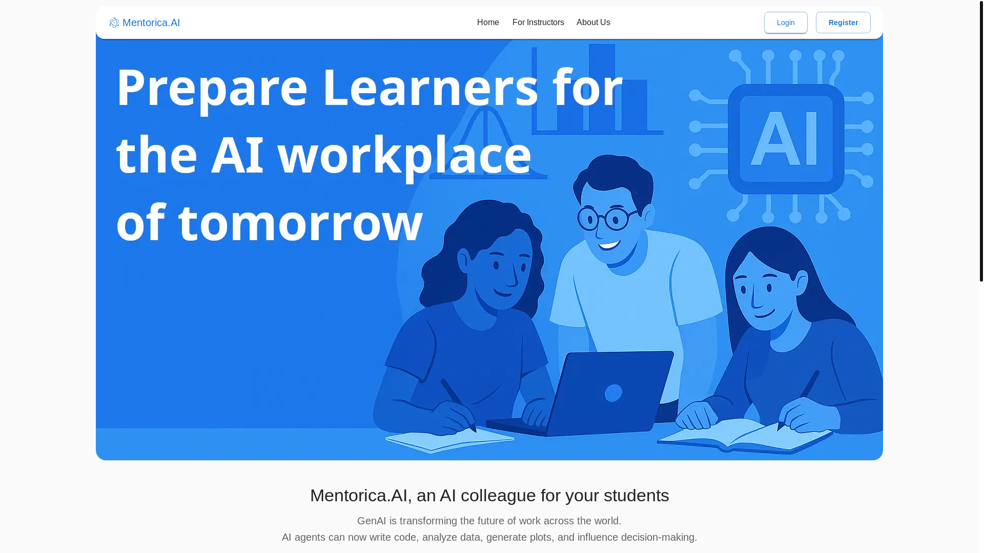 website screenshot of https://www-mentorica-ai.pages.dev/