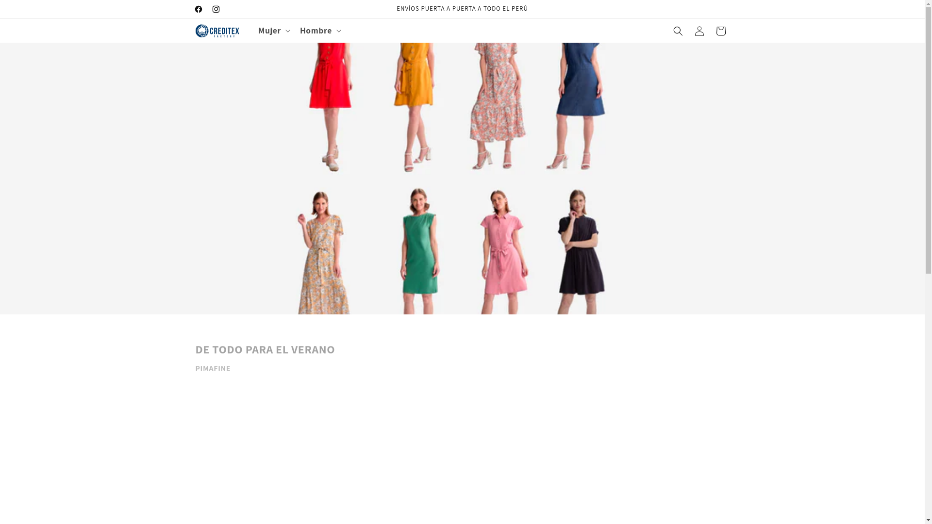 website screenshot of https://creditexfactory.com.pe/