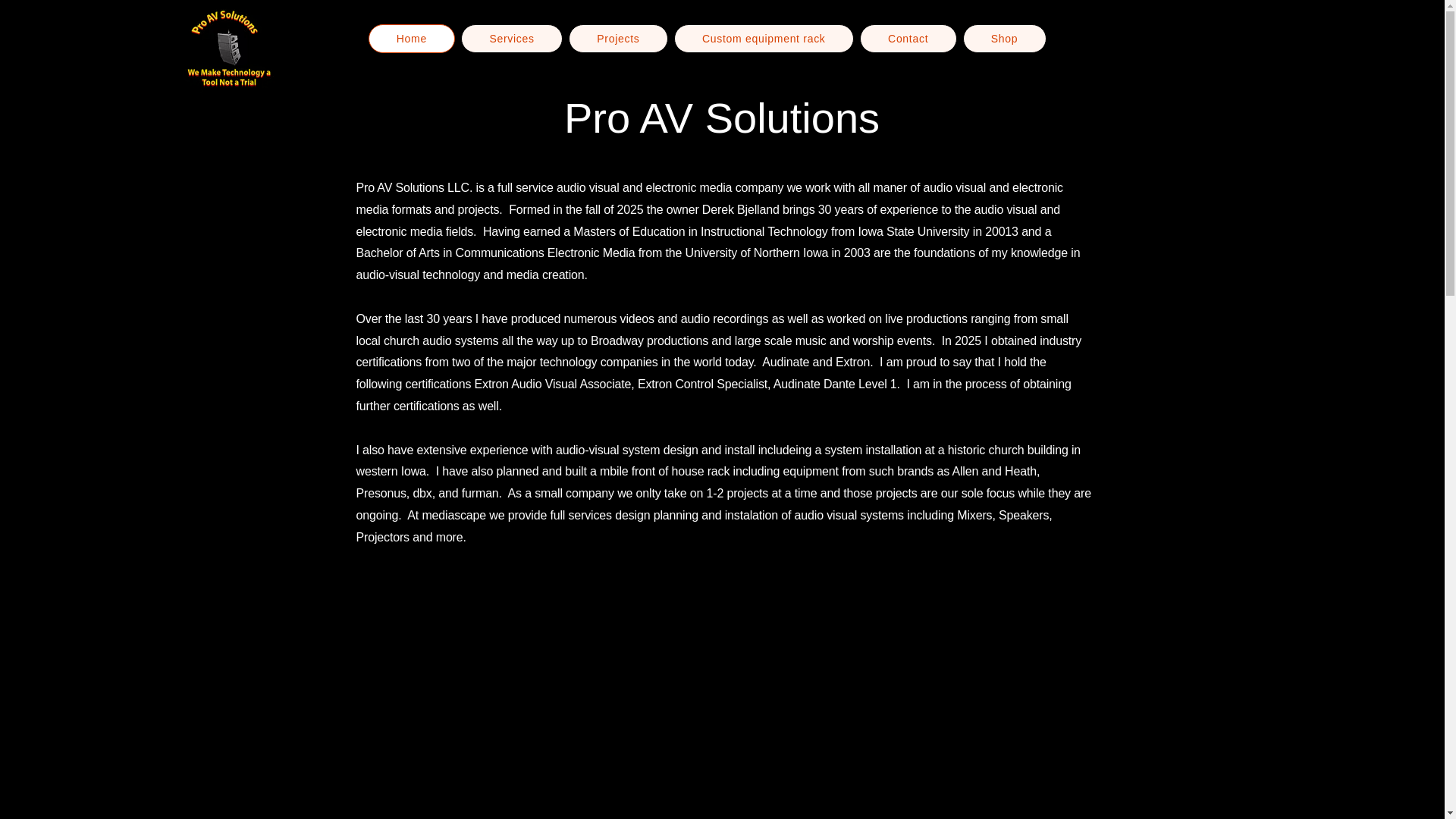 website screenshot of https://proavinnovations.com/