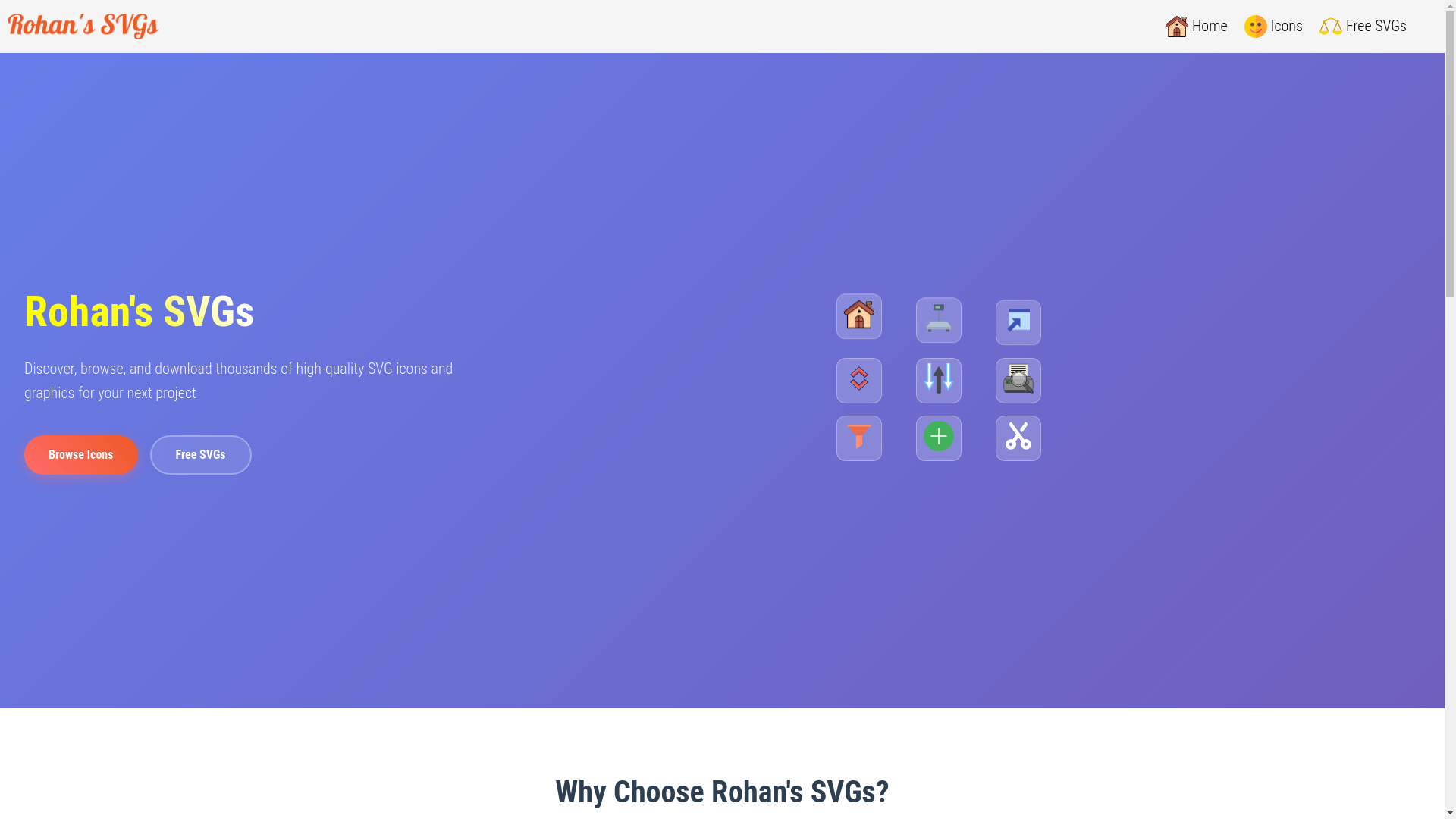 website screenshot of https://rohanssvgs.pages.dev/