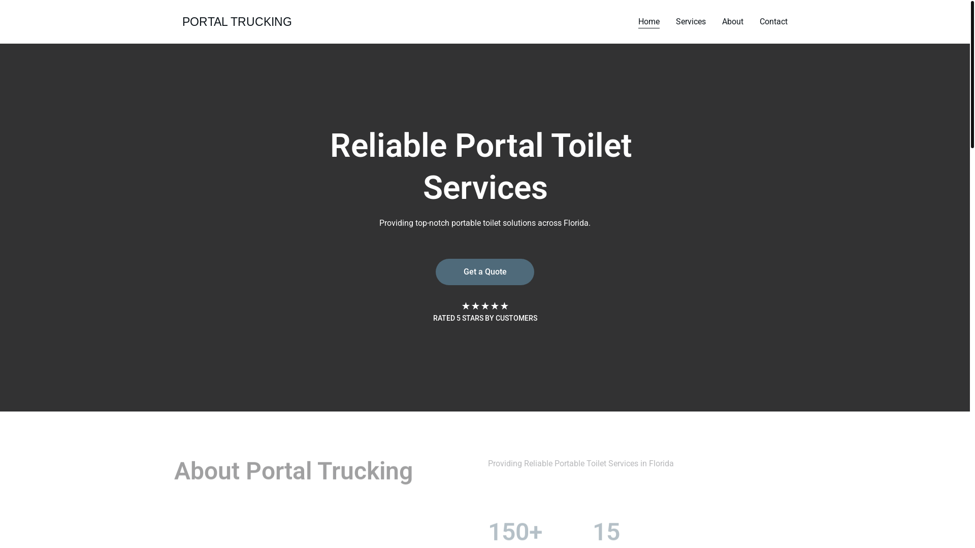website screenshot of https://portaltruckingportabletoilets.online/