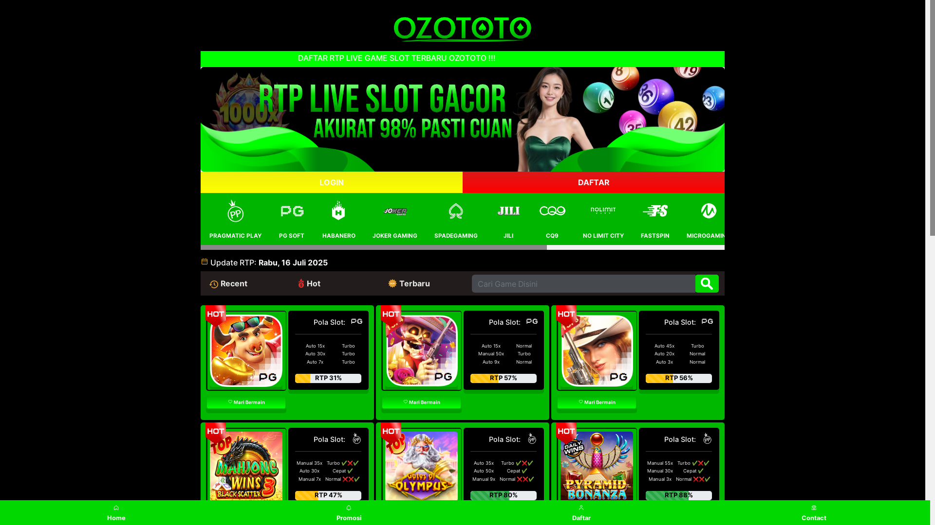 website screenshot of https://rtp-live-ozototo-gacor.pages.dev/
