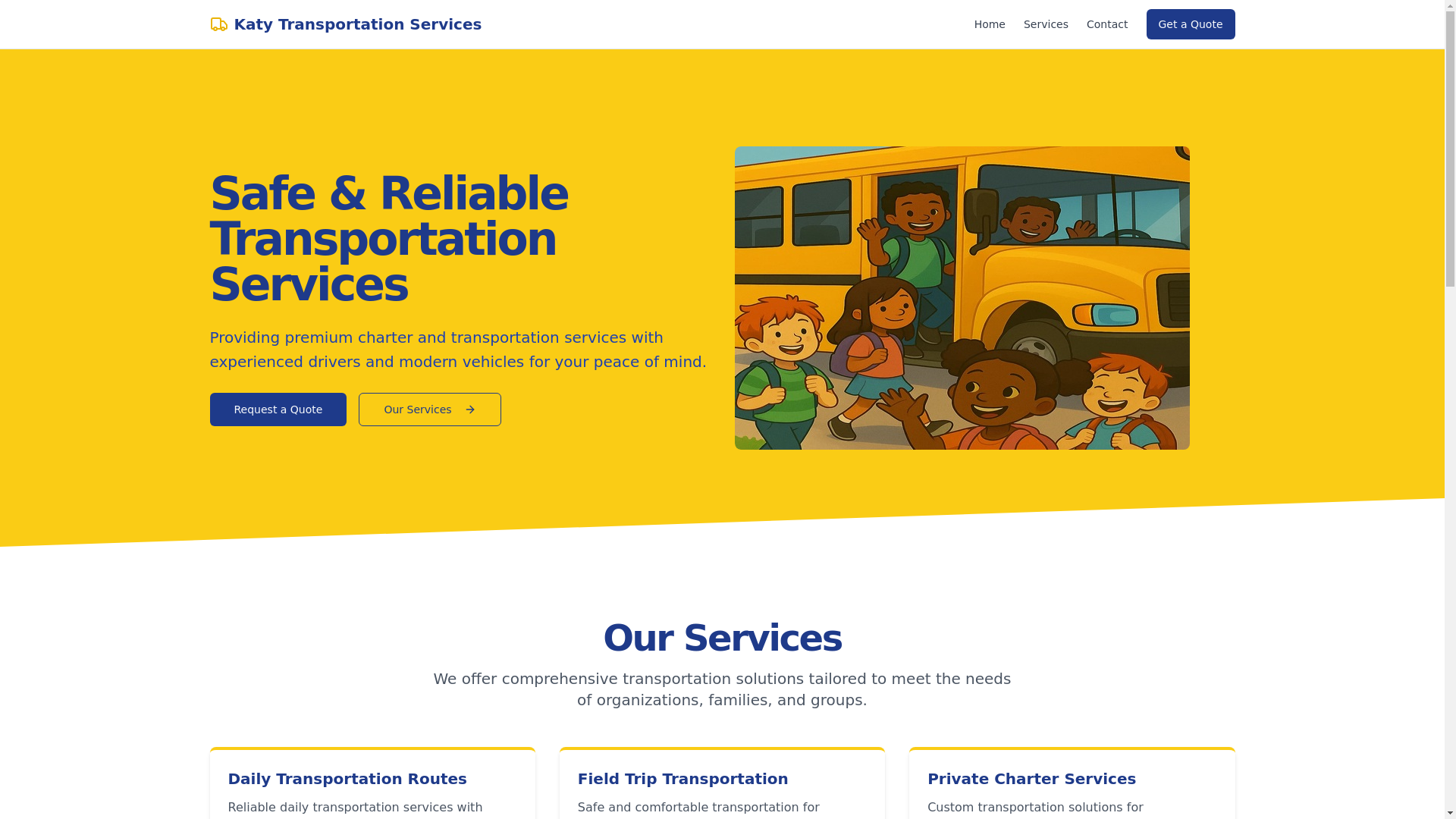 website screenshot of https://katytransportationservices.net/