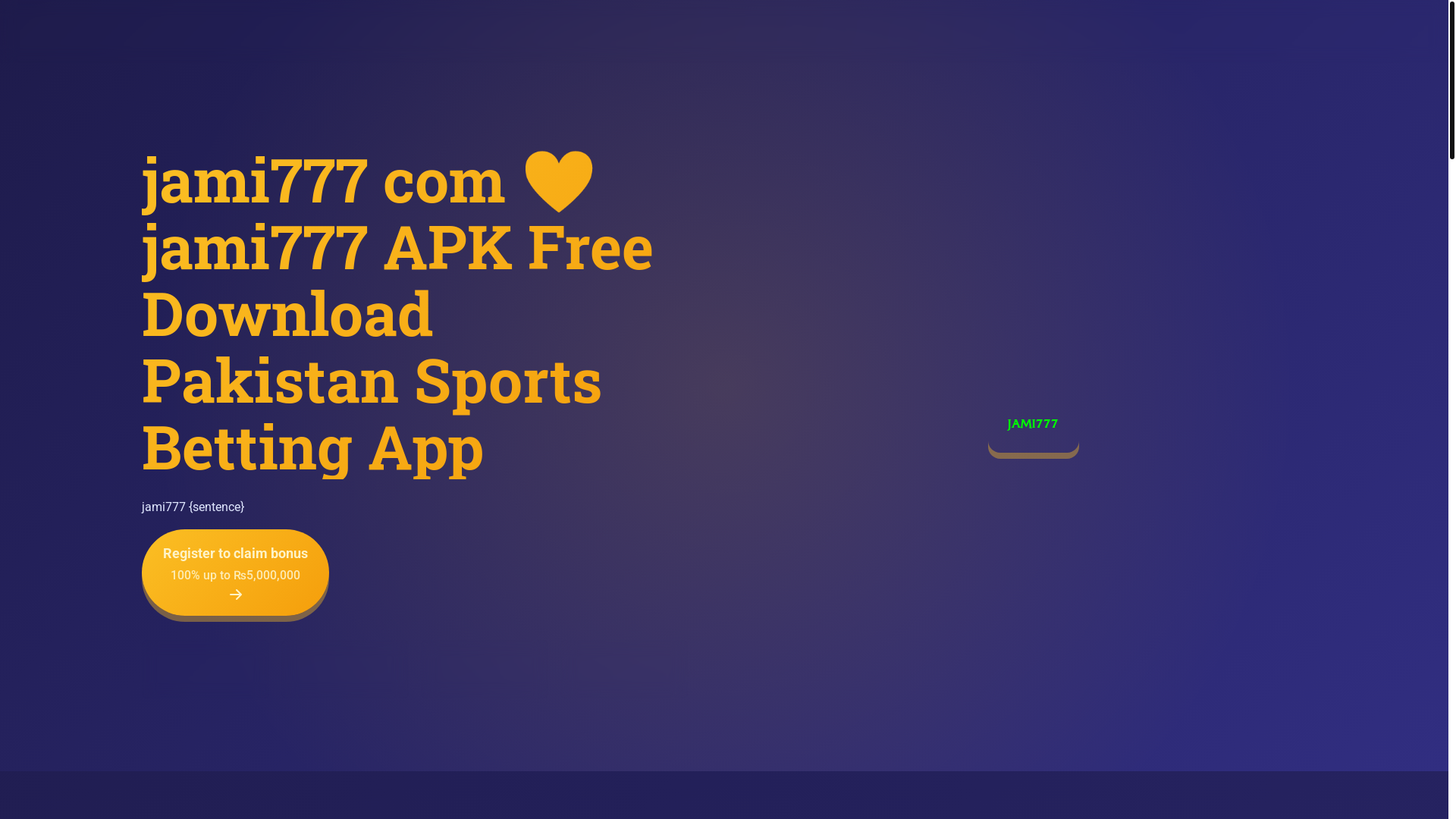 website screenshot of https://jami777-game.com/