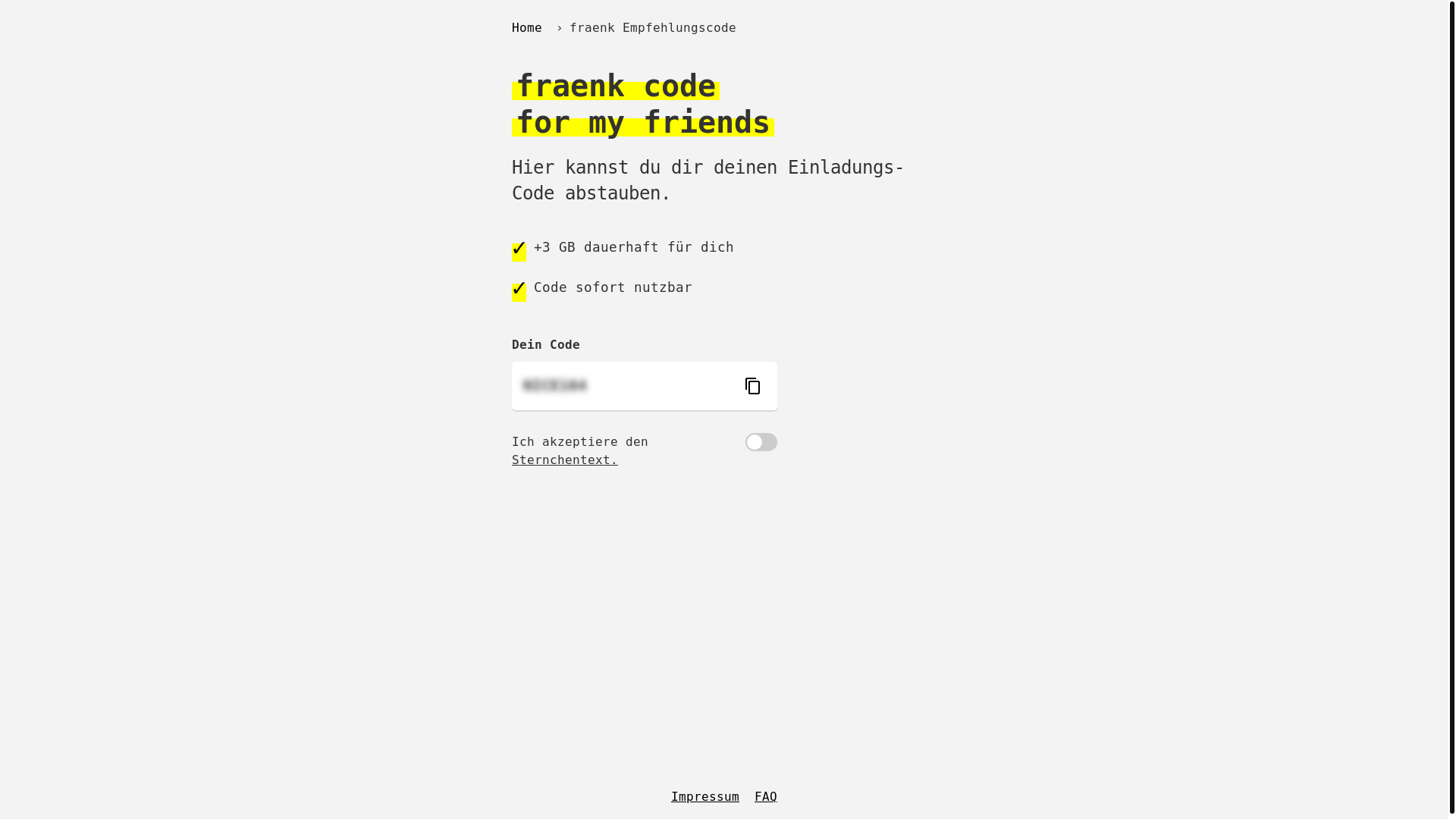 website screenshot of https://fraenk-for-friends.pages.dev/