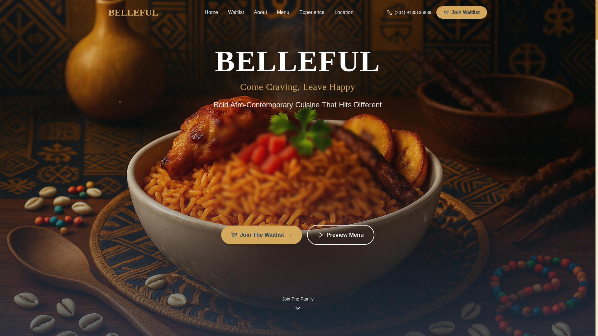 website screenshot of https://bellefulexperience.com/