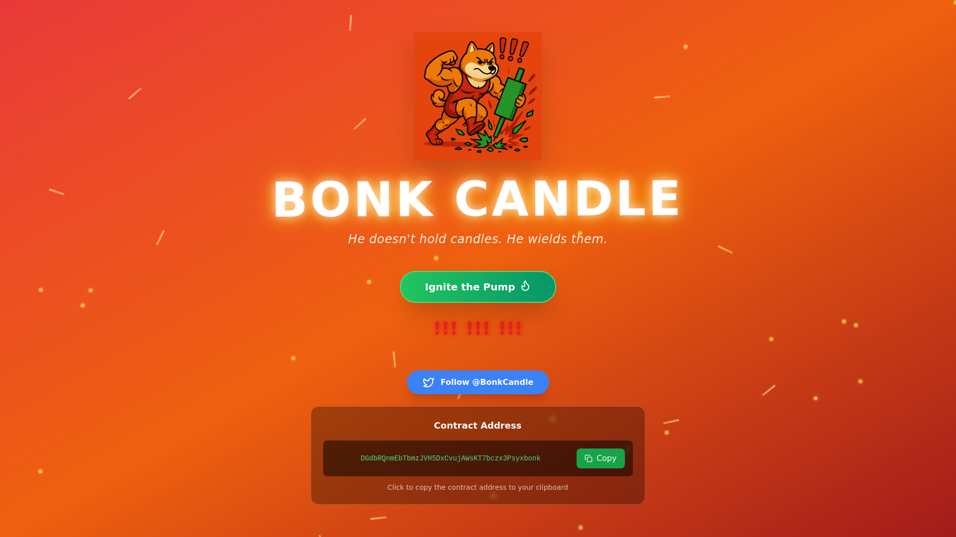 website screenshot of https://bonkcandle.fun/