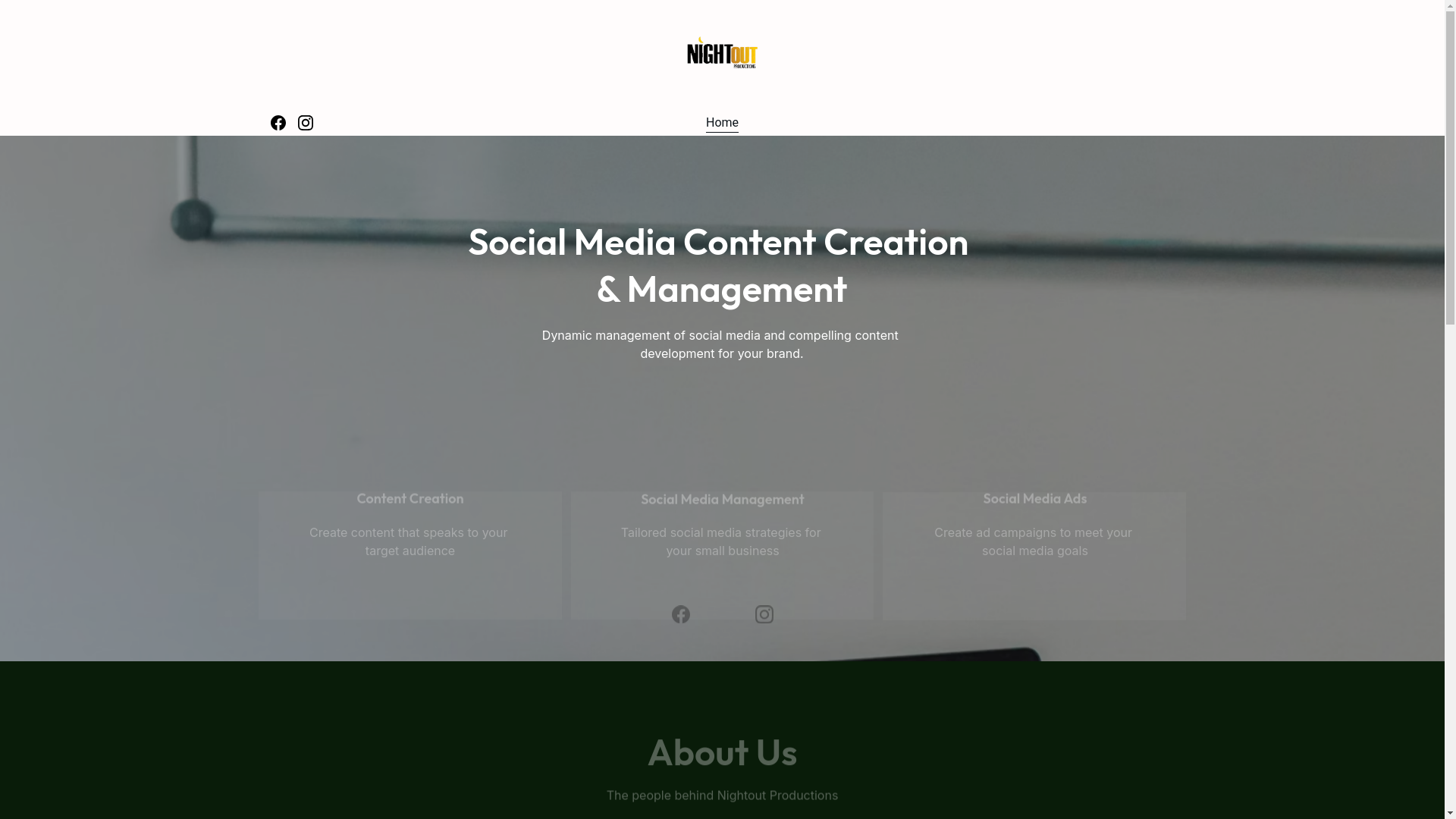 website screenshot of https://nightoutproductions.in/