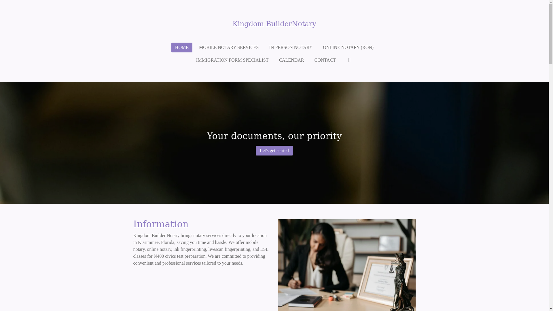 website screenshot of https://kingdombuildernotary.com/