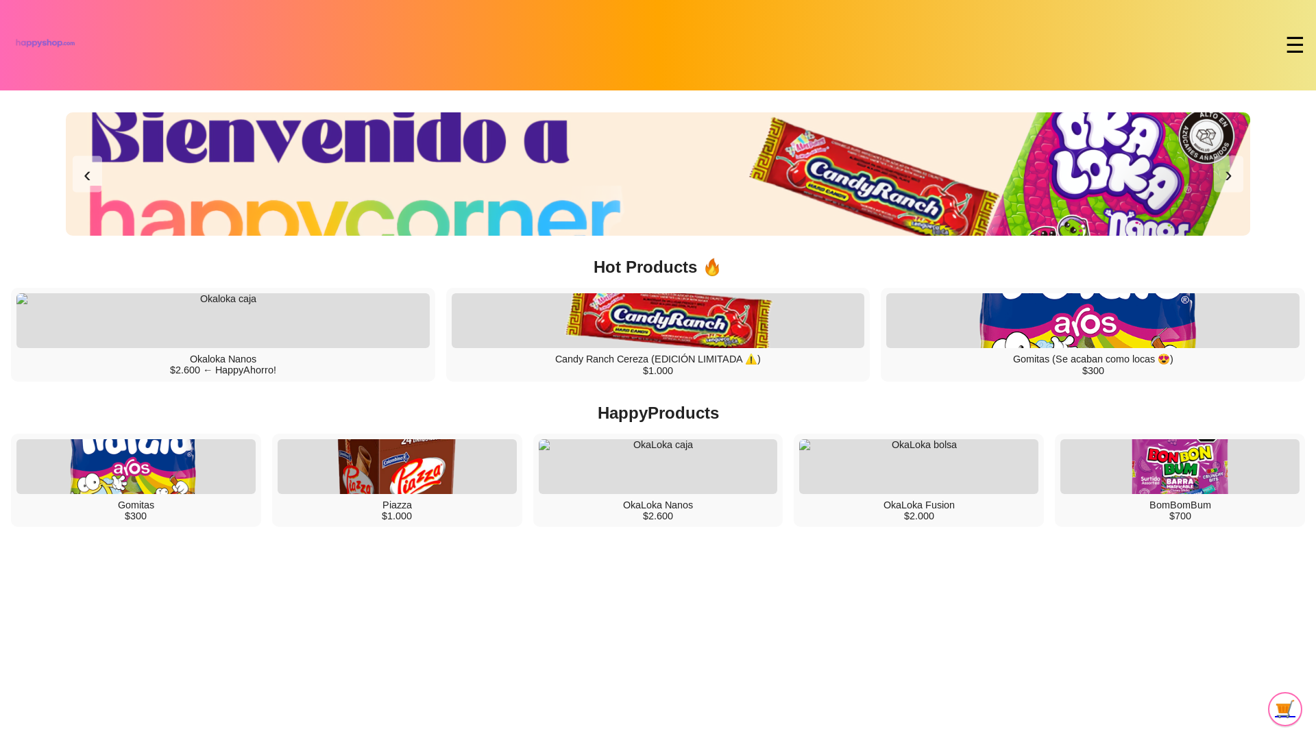 website screenshot of https://happycorner.lol/