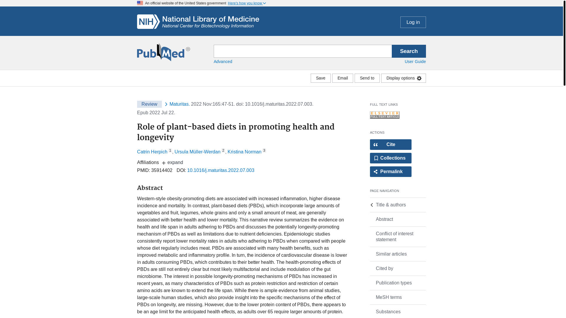 website screenshot of https://pubmed.ncbi.nlm.nih.gov/35914402/