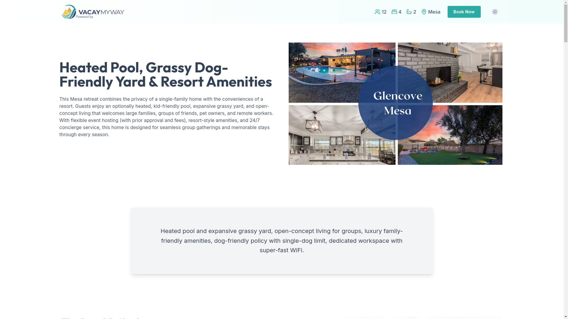 website screenshot of https://palmgrove.villas/