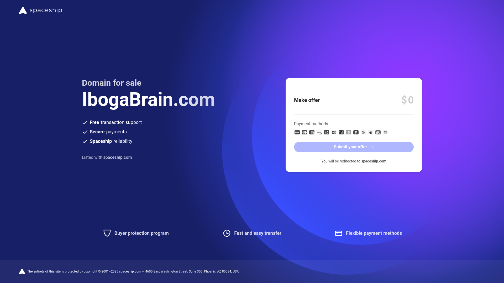 website screenshot of https://ibogabrain.com/
