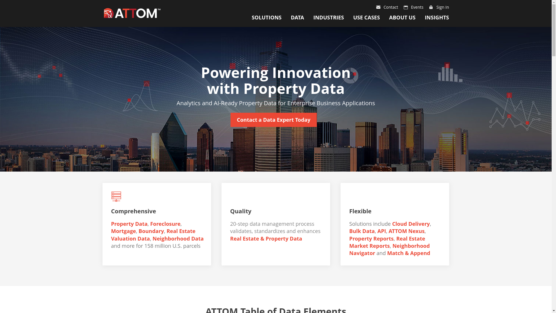 website screenshot of https://attomdatahq.com/