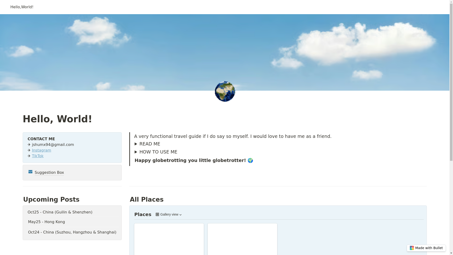 website screenshot of https://hello-world-bullet.pages.dev/