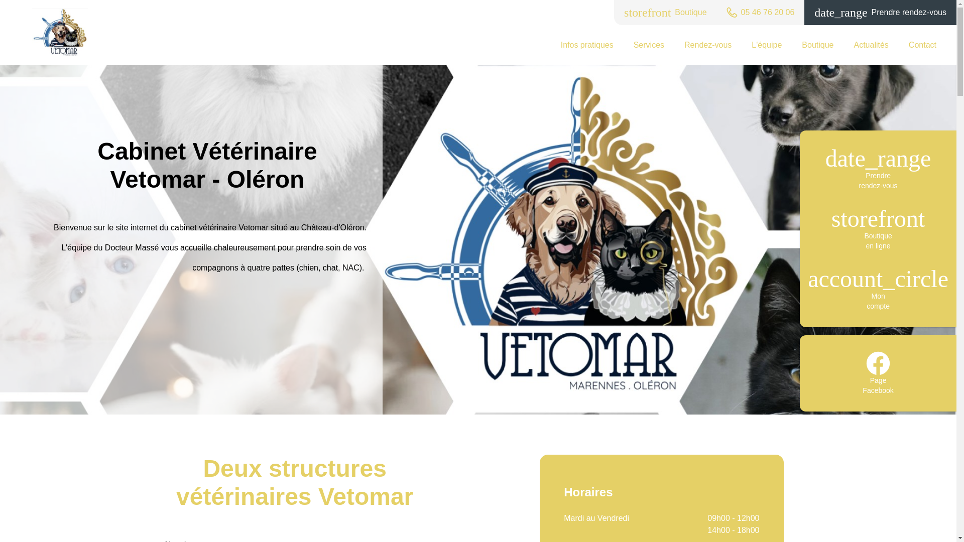 website screenshot of https://veterinaire-oleron.fr/