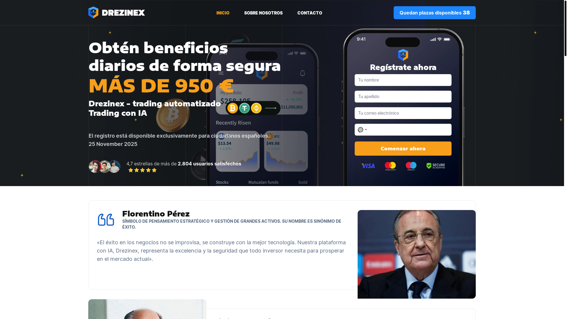 website screenshot of https://drezinex-es.com/