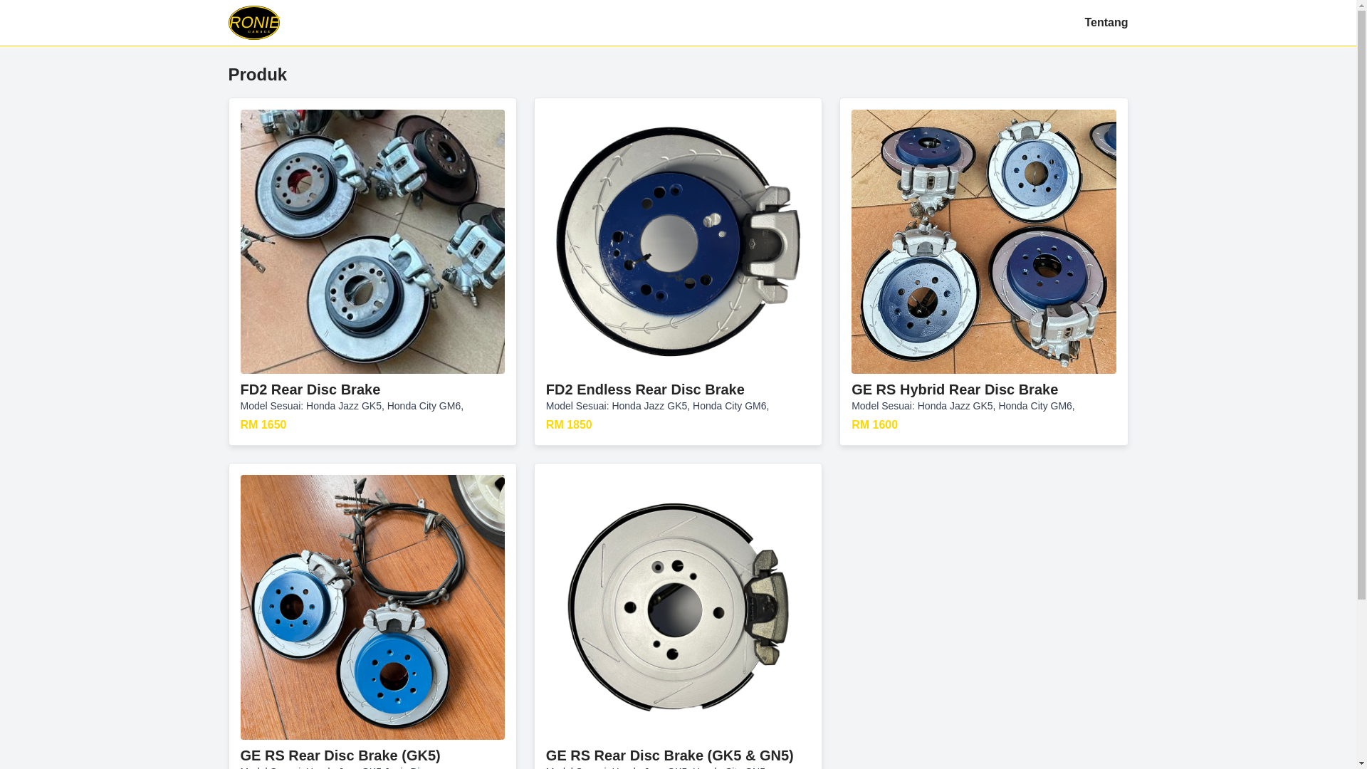 website screenshot of https://ronie-garage.pages.dev/