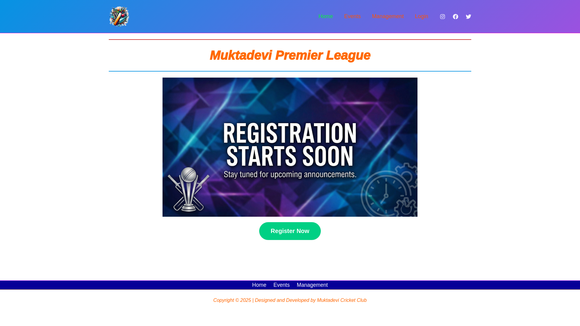 website screenshot of https://muktadevicricketclub.in/
