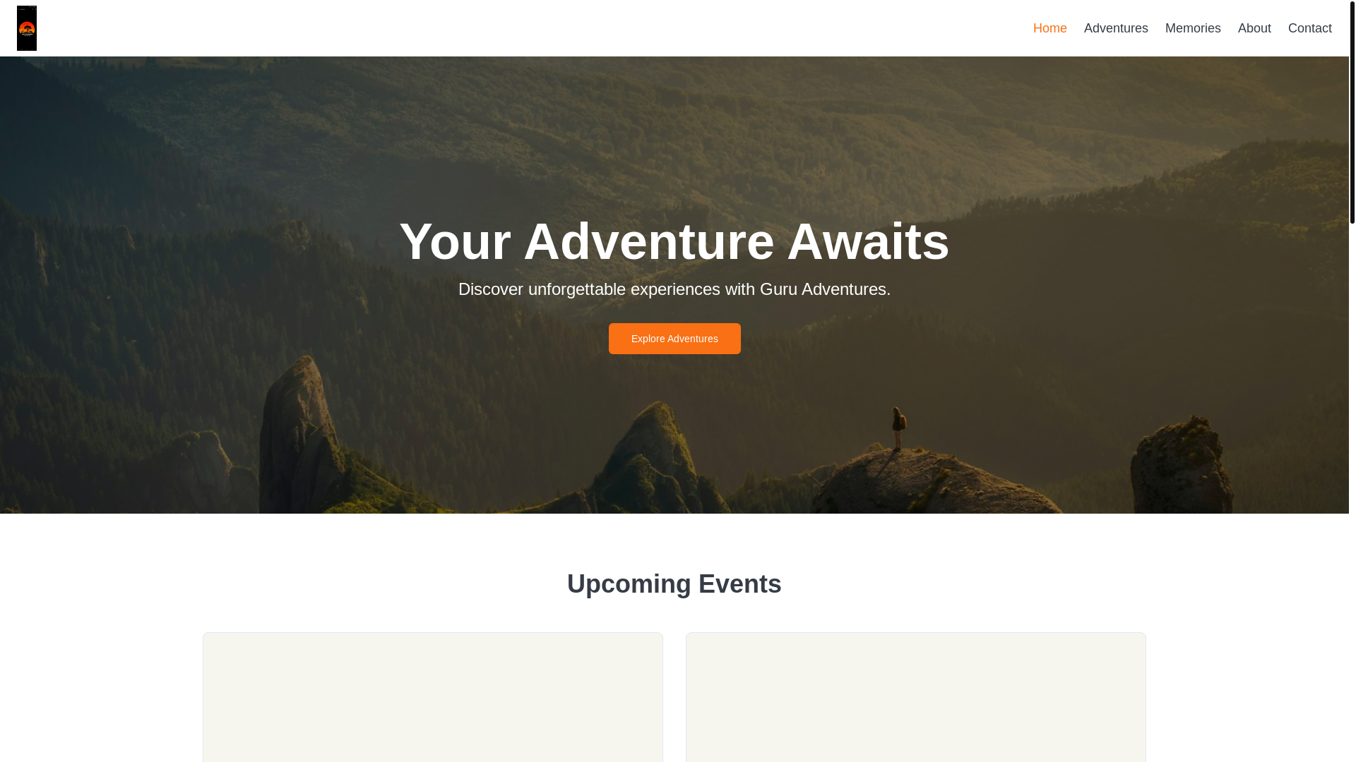 website screenshot of https://guruadventures.site/